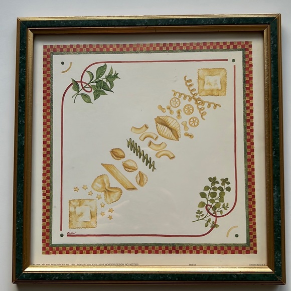 ✨ 1996 ART RESOURCES INT LTD -Set of 3 Framed Prints TOMATOES - HERBS - PASTA. - Picture 7 of 16